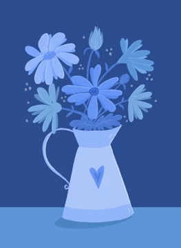 Blue Floral Pitcher - Any Occasion