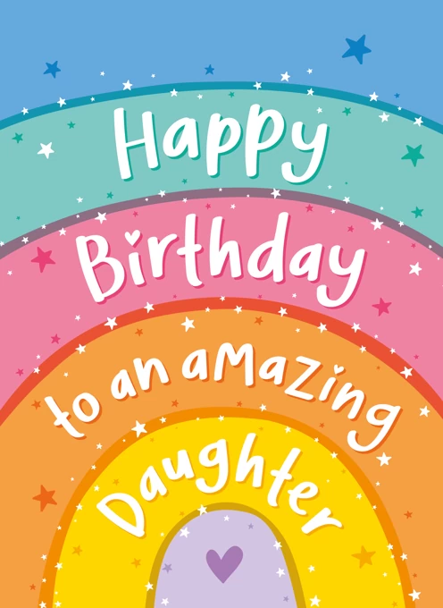 Amazing Daughter Rainbow Birthday Card