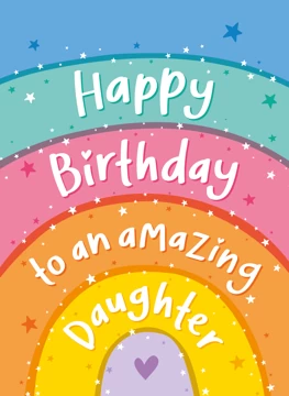 Amazing Daughter Rainbow Birthday Card