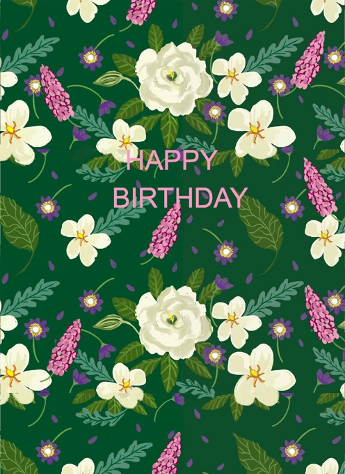 Tatton Flowers Birthday Card