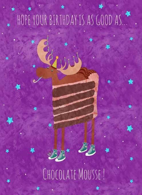 Chocolate Moose Birthday Pun Card