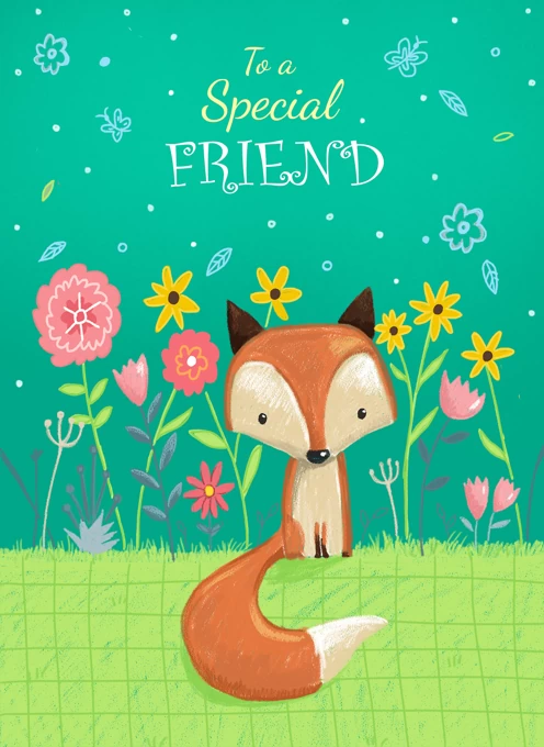 Friend Fox with Flowers
