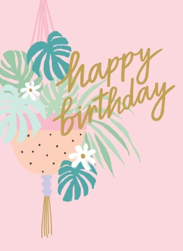 Happy Birthday Plant Hanger Greetings Card