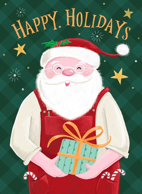 Happy Holidays Christmas Santa Claus