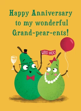 Grand-pear-ents Anniversary Card