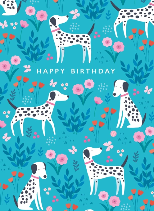 Dalmatian Patterned Birthday Card