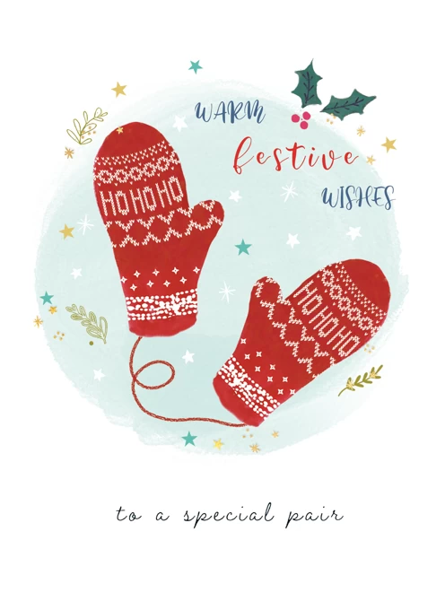 To A Special Pair Festive Christmas Card