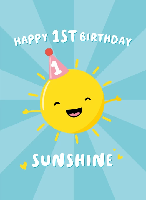 Happy 1st Birthday Sunshine by Macie Dot Doodles