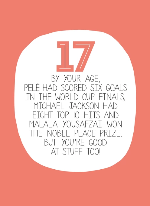 17th Birthday Card - By Your Age