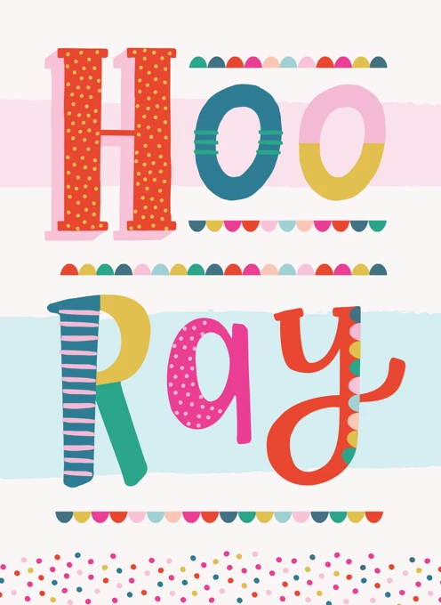 Hooray Fun Typography Card