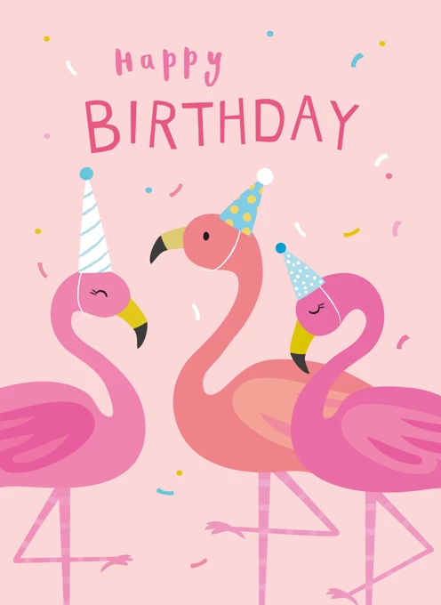 Pink Birthday Flamingoes