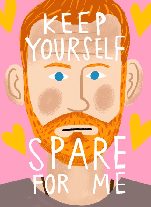 Prince Harry Valentine's/Anniversary Card: Keep Yourself SPARE for me!