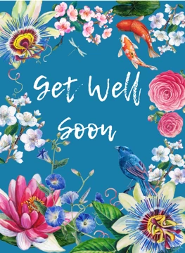 Get Well Soon Floral Decorative Card