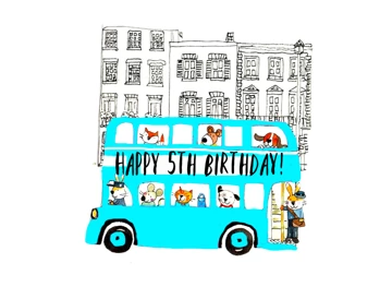 5th Birthday blue bus