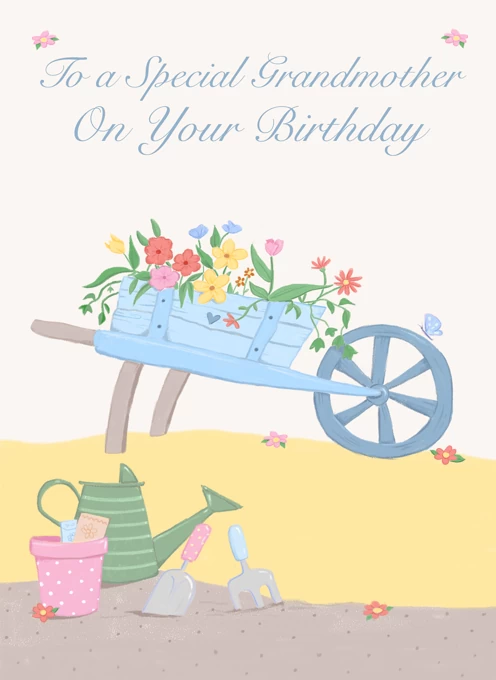 Grandmother Birthday Floral Wheelbarrow
