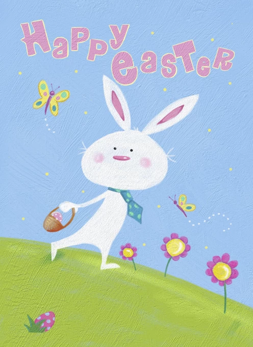 Happy Easter Cute Bunny Egg basket