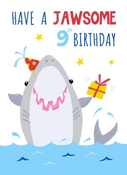 9th Birthday Jawsome Shark