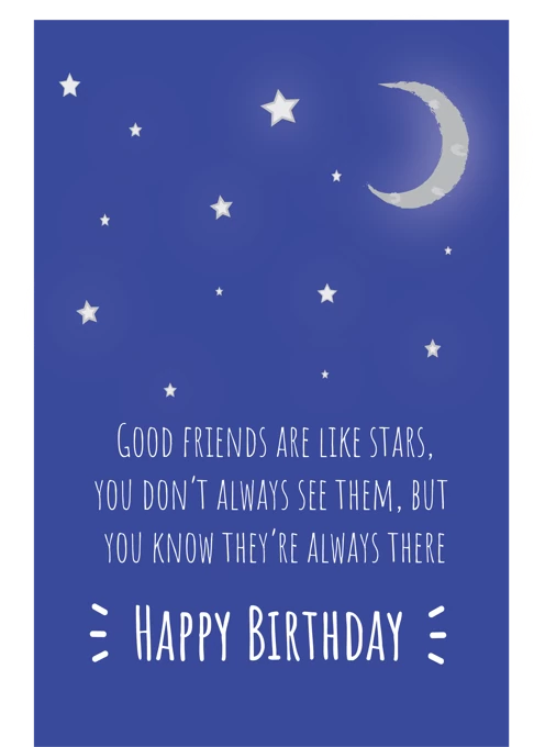 Good Friends Are Like Stars - Happy Birthday by Laura Lonsdale Designs