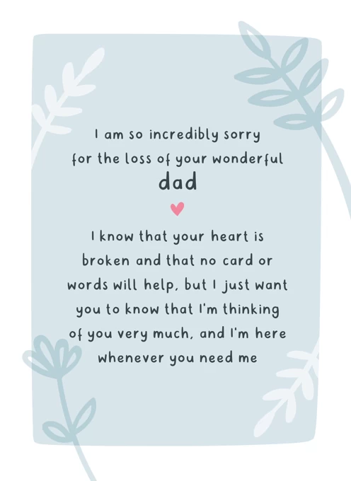 Sympathy Card Dad