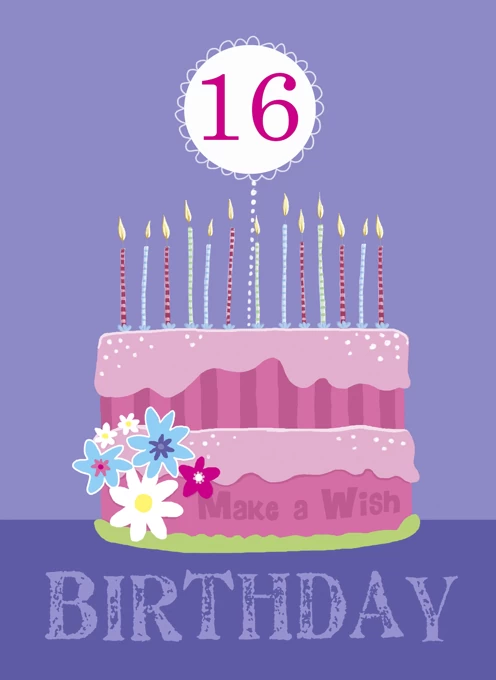 16th Birthday Simple Pink Cake