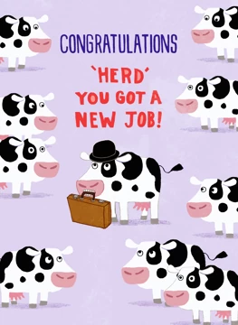'Herd' You Got A New Job! Cow Card