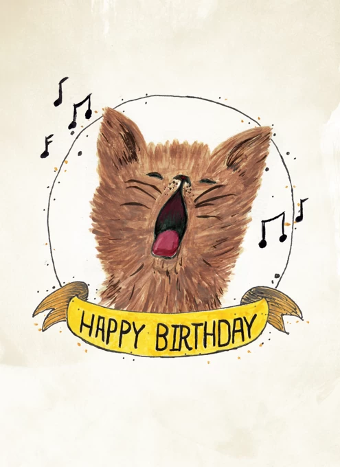 Birthday Cat - Happy Birthday by The Paperhood