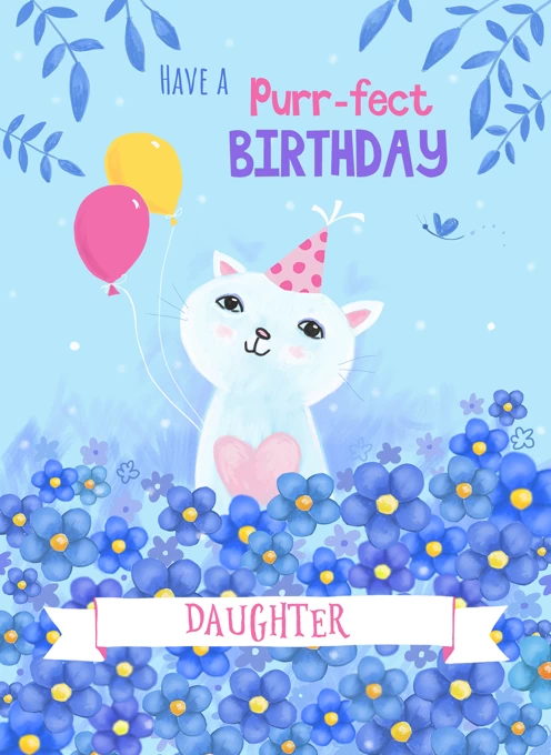 Daughter Purr-fect Birthday Cat