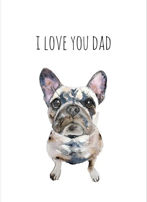 French Bulldog Card For Dad