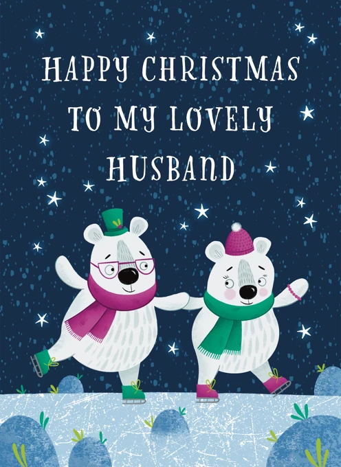 Husband Polar Bear Christmas Card