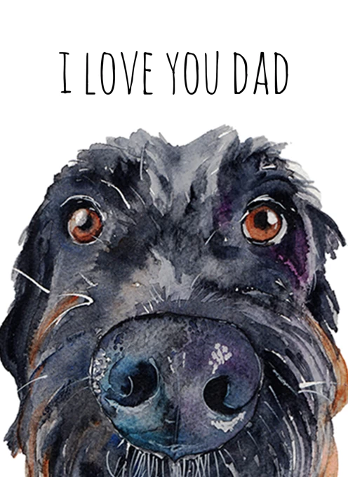 Scruffy Black Dog Card for Dad