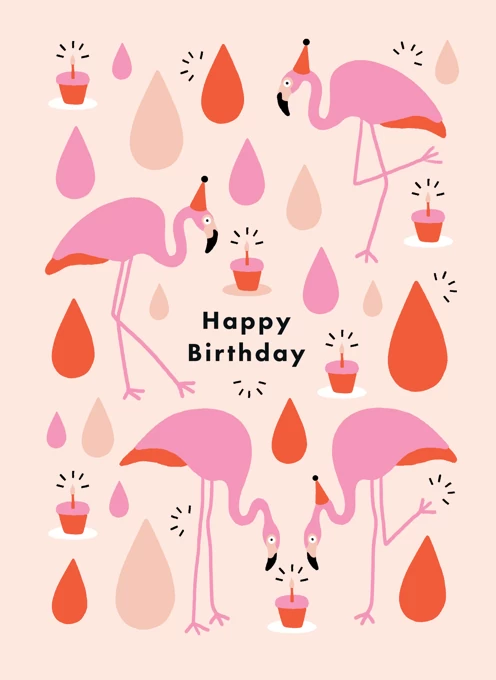 Happy Birthday Flamingos