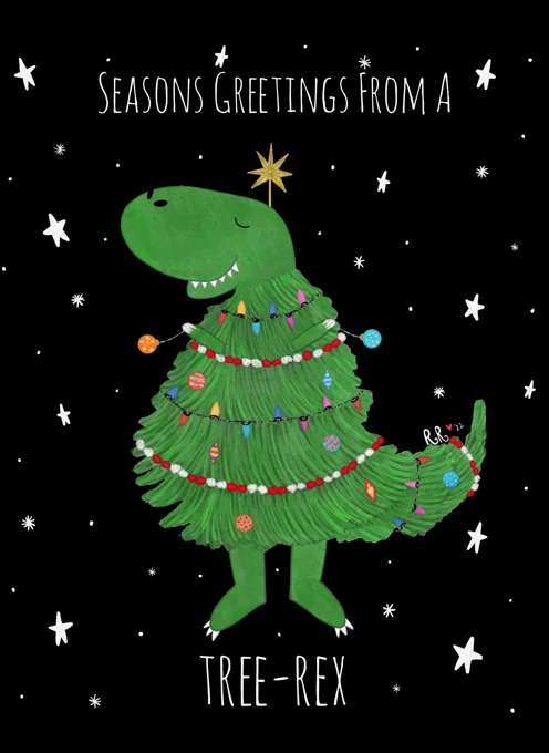 Tree-Rex Seasons Greetings Card