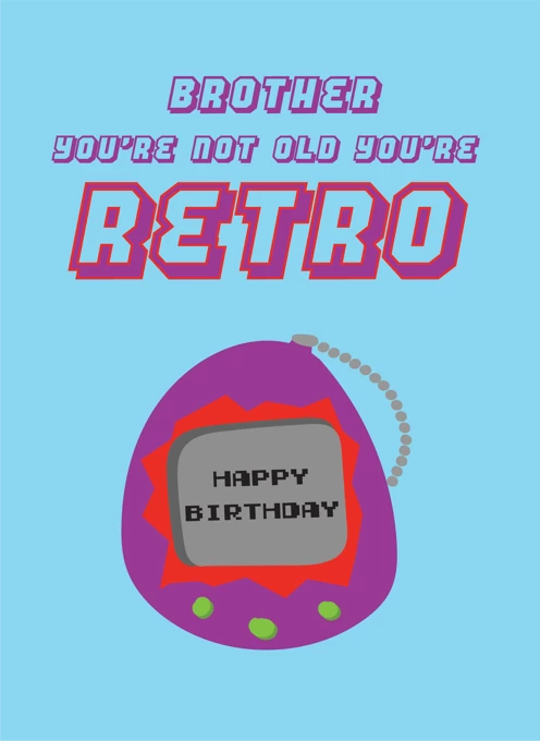 Brother Retro Birthday Card