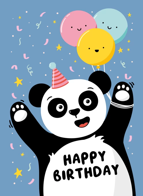 Party Panda Birthday Card
