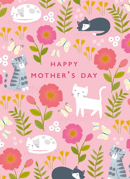 Pretty Cats Mother's Day Card