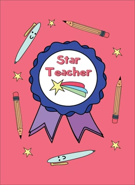 Star Teacher - Thank You Teacher Card