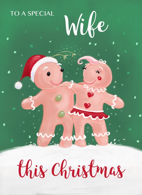 Wife Christmas Gingerbread Couple