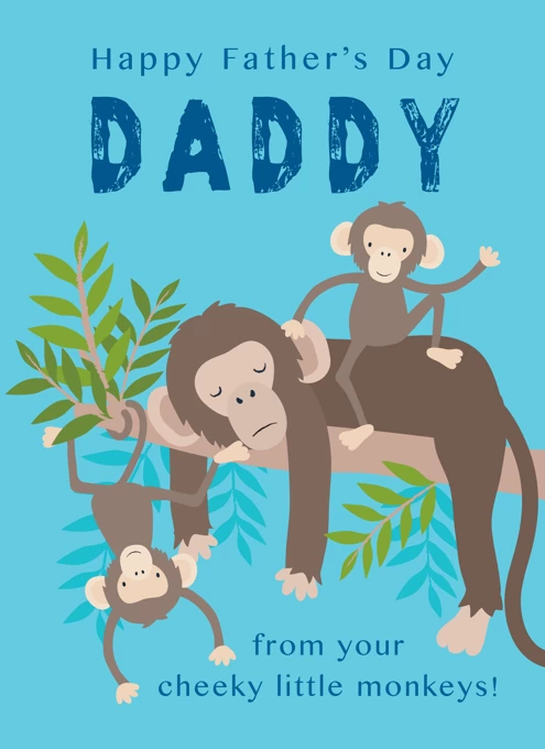 Daddy Two Cheeky Monkeys