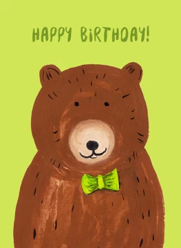Birthday Bowtie Bear - Happy Birthday