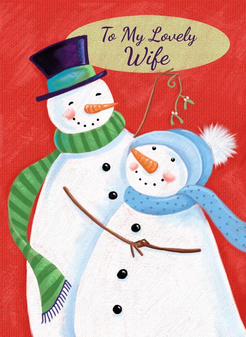 To My Lovely Wife Christmas Holiday Snowmen