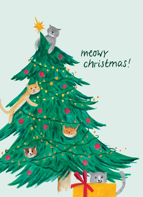 Meowy Christmas! - Cats in a Christmas Tree