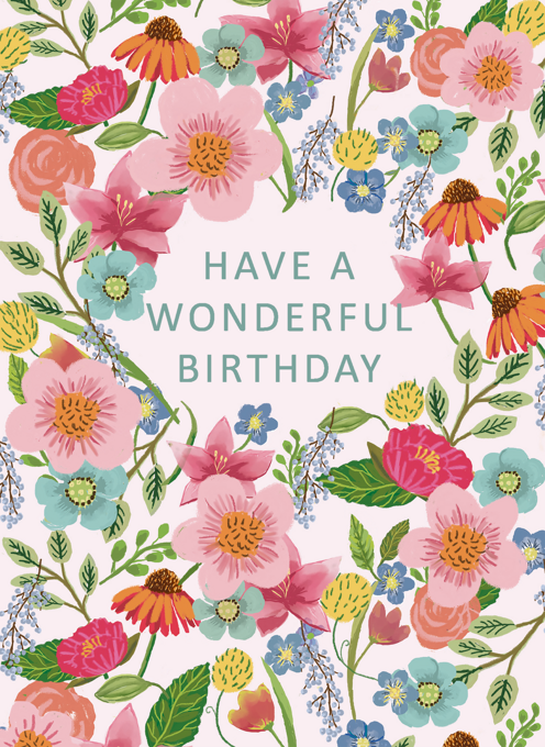 Chelsea Flowers Happy Birthday by Pink Pen Studio