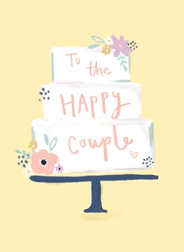 Simple Modern Wedding Cake - To the Happy Couple