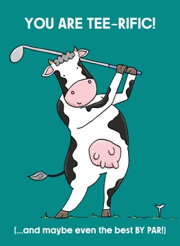 A Tee-rific Golfing Cow