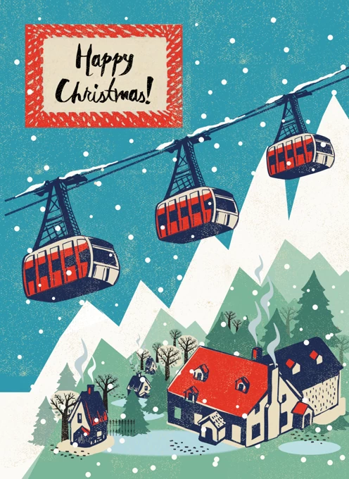 Cable Cars Christmas Card