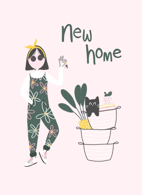 Pink Cat Lover New Home