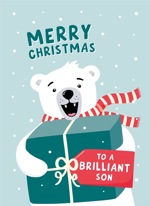 Polar Bear Christmas Card - Son