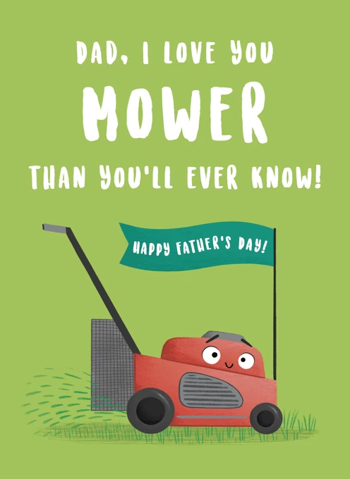 Dad Lawnmower Fathers Day Card