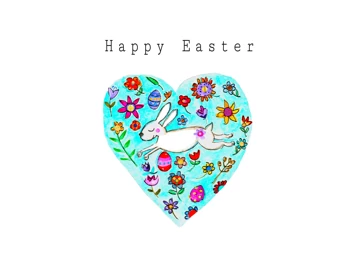 Easter rabbit in flower heart