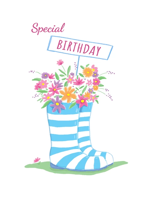 Birthday Wellie Boot Flowers